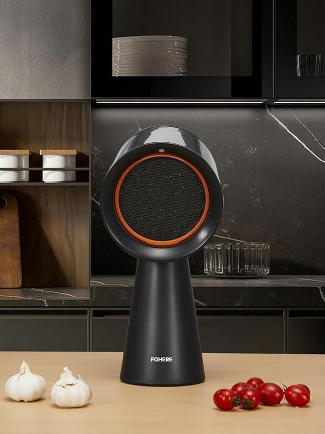 FOHERE Portable Range Hood, Powerful 3-Speed Suction Desktop Compact Range Hood, Detachable Aluminum Carbon Filter, Desktop Kitchen Exhaust Fan with Large Oil Collection Cup