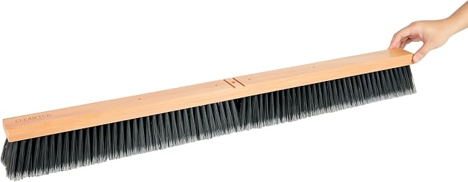 Restaurantware-BROOM HEAD ONLY: Clean Tek Professional 36-Inch Broom Head, 1 Heavy-Duty Push Cleaning Tool - Handle And Brace Sold Separately, Medium Plastic Bristles, Wooden, Commercial Use