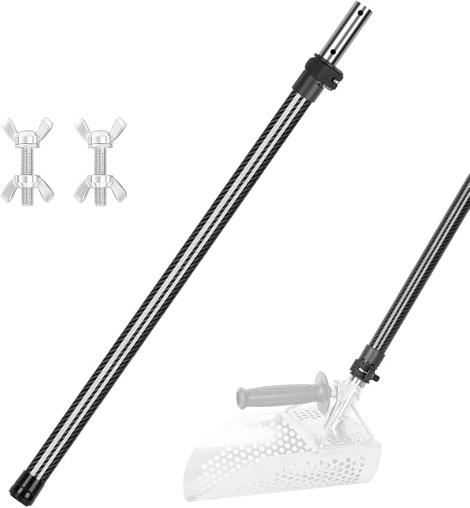 Sand Scoop Metal Detecting Carbon Handle Telescopic Pole, Metal Detector Shovel Handle 47' Diam 1.14(29mm) Lightweight Rust-Proof, Carbon Fiber Telescopic Pole For Sand Dipper Beach Scoop, Sand Sifter