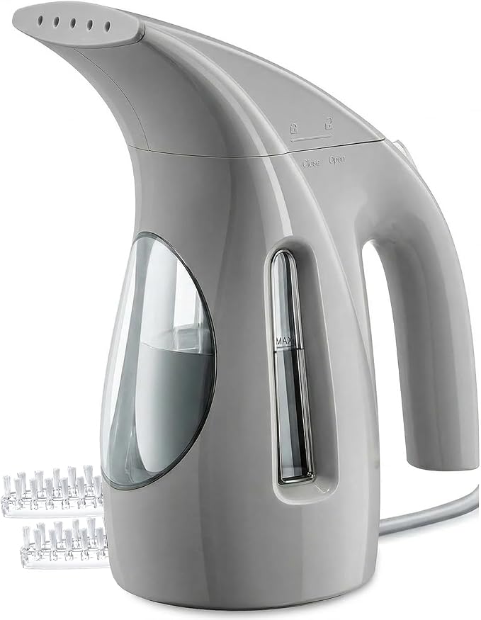 HiLIFE Steamer for Clothes, Portable Handheld Design, 240ml Big Capacity, 700W, Strong Penetrating Steam, Removes Wrinkle, for Home, Office(ONLY FOR 120V) (Silver Gray)