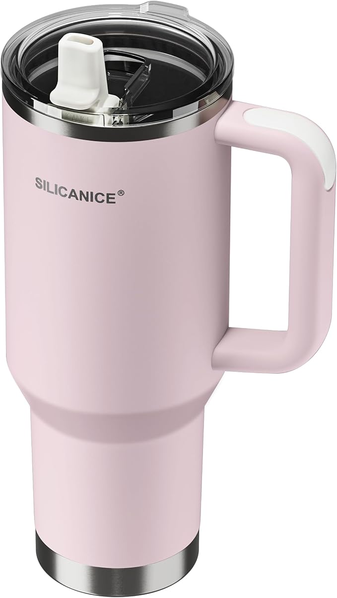 For Travel & Gym – Never Drink from a Moldy Lid Again: 40oz Hygienic Tumbler, 100% Leakproof Lid & Removable Foldable Spout. Reinforced Base, Fits Cup Holders - Pink Sand
