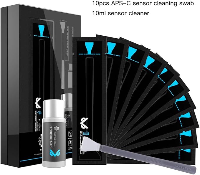 VSGO VS-S02-E APS-C Digital Camera Sensor Cleaning Kit Clean Swab × 10 with Sensor Cleaner Solution + VSGO Optical Cleaning Kit Travel Edition