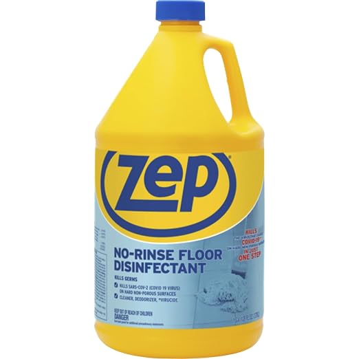 Zep, ZPEZUNRS128, No Rinse Floor Disinfectant, Blue,1Each & Professional Sprayer Bottle 32 ounces - Up to 30 Foot Spray, Adjustable Nozzle