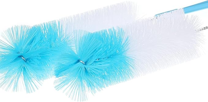 Reallnaive 12 Pcs Long Bottle Cleaning Brush Stainless Steel Handle Water Scrubbing 15.2 Inch Cleaning Brush Set for Washing Narrow Neck Bottles, Wine Decanter, Flask, Beer Brewing Supplies
