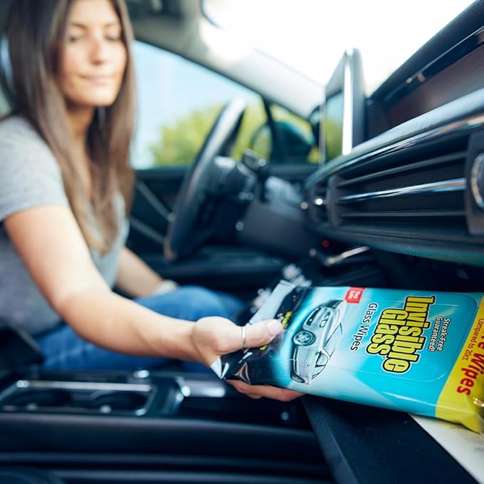 Invisible Glass 90161-3PK Large Glass Cleaning Wipes for Streak-Free Windows, Mirrors, and Glass, Lint-Free, Ammonia-Free, Tint-Safe, for Home and Auto, Flat Pack, 28 Count (Pack of 3)
