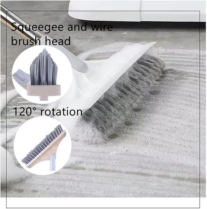 LRB4419 Leaf Turf Broom 16" W x 55"+5-in-1 Foldable All-in-One Broom, Dustpan, Pet Hair Roller, Squeegee & Wire Brush