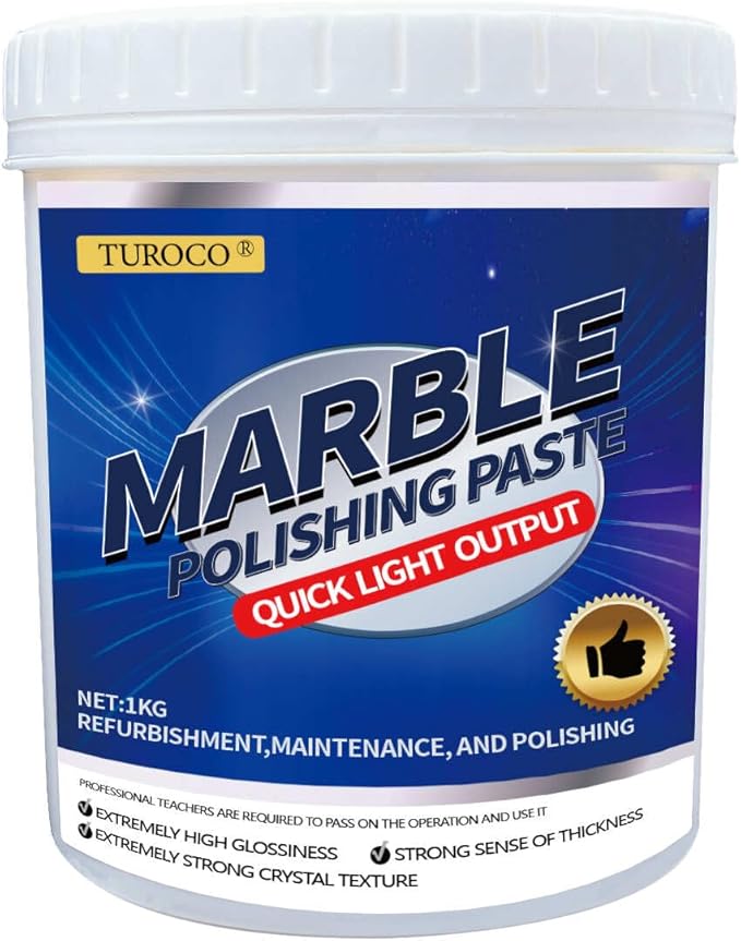Marble Polishing Paste Kit – Granite & Quartz Polish, Stone Cleaner, Sealer & Protector for Countertops, Floors & Walls – Scratch Remover & High-Gloss Stone Care (2.2LB)