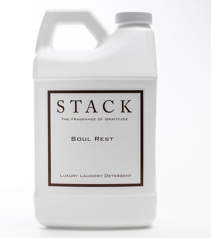 STACK Soul Rest Luxury Laundry Detergent - Premium Scented Laundry Detergent for HE & Standard Washers - Infused with Jasmine & Saffron - Paraben & Dye Free - Gentle & Effective Cleaning - 64 oz