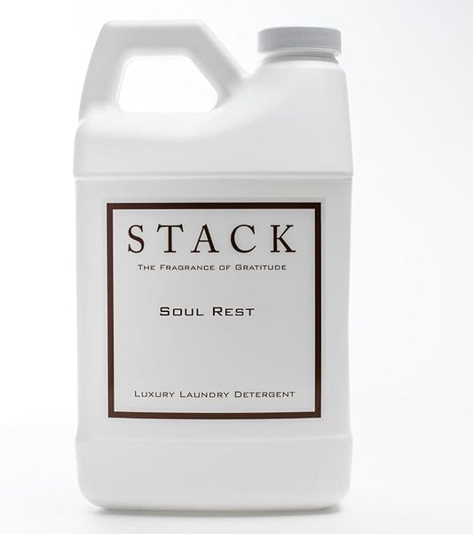 STACK Soul Rest Luxury Laundry Detergent - Premium Scented Laundry Detergent for HE & Standard Washers - Infused with Jasmine & Saffron - Paraben & Dye Free - Gentle & Effective Cleaning - 64 oz
