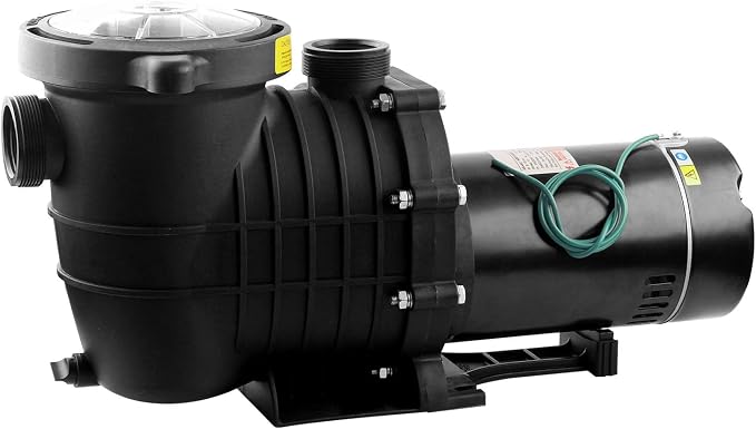 Pool Pump Above Ground/Inground 1.5HP 115V Powerful Copper Motor Self Primming 6600 GPH Powerful Selfpriming/with Strainer Basket,Includes Pipe Fittings