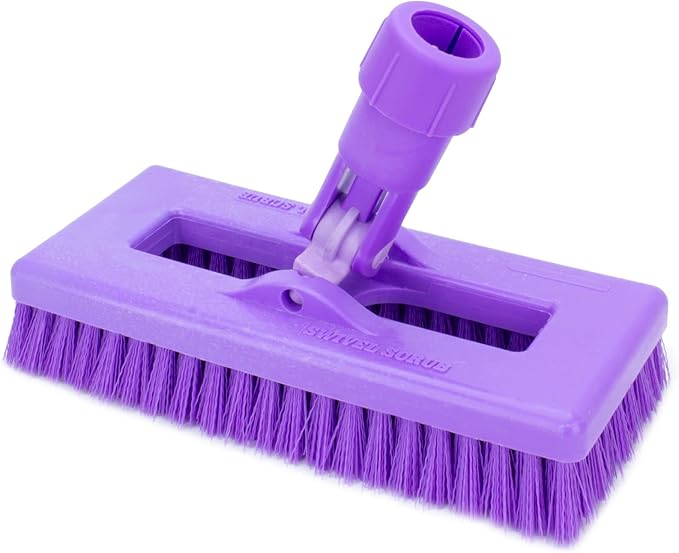 SPARTA 3638831EC05 Polyester Rectangle Scrub Brush, Floor Brush, Cleaning Brush With Swivel Head For Cleaning, 8 Inches, Purple