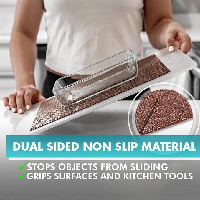 Shelf Liner, Drawer Liner & Kitchen Cabinet Liner – Thick Waterproof Rubber Refrigerator Liners, Fridge Mat, Wire Shelf Cover for Dresser, Pantry, Bathroom, Closet & Toolbox