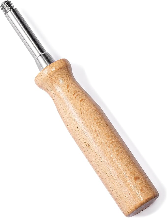 5Pcs tool kit including metal poker,scraper,mini scoop,large scoop,brush,crafted from SS304 with detachable wooden handles storage bag for versatile use sugar salt powder spices and cleaning