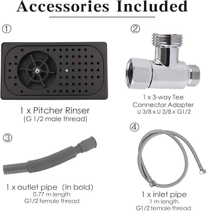 Pitcher Washer, Espresso Washer, Drainage and Drip Tray Stainless Steel Bar Glass Washer is The Sink, and The Cup Spray Washer is The Home Kitchen Hotel Cafe Restaurant (Black)