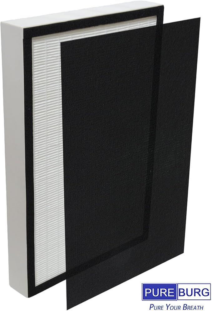 PUREBURG Replacement Filter Set Compatible with Vornado AQS25 & AQS35 Air Purifier Part MD1-0004 & MD1-0005,2-Pack H13 True HEPA Activated Carbon Pre-Filters Air Clean