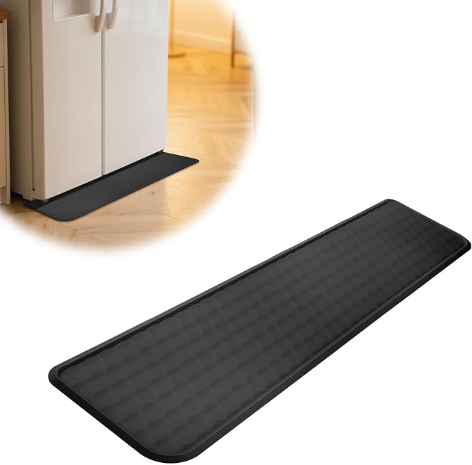 Refrigerator Spill Mat, 37.5 X 8.5 Fridge Mat Silicone Drip Tray Catcher for Washing Machine Refrigerator Spill Liner Floor Protector Anti-Slip