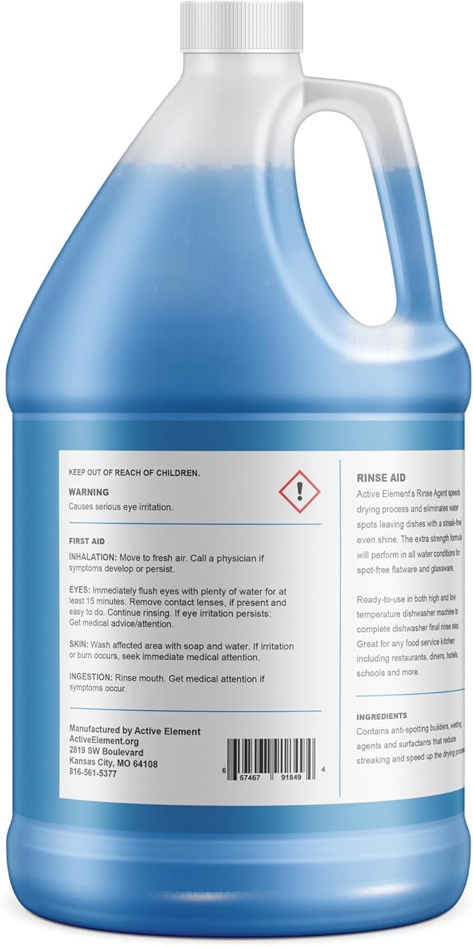 Dishwasher Rinse Aid - 4 Gallon - Extra Strength – Eliminates Water Spots - Streak Free Shine - Enhances Drying - Dishwasher Rinse Aid Liquid