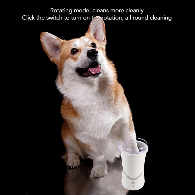 Fockety Automatic Dog Paw Cleaner, USB Electric Paw Washer for Dogs Portable Paw Cleaner Cup, Dog Foot Cleaning Machine for Small and Medium, Large Dogs, Cats