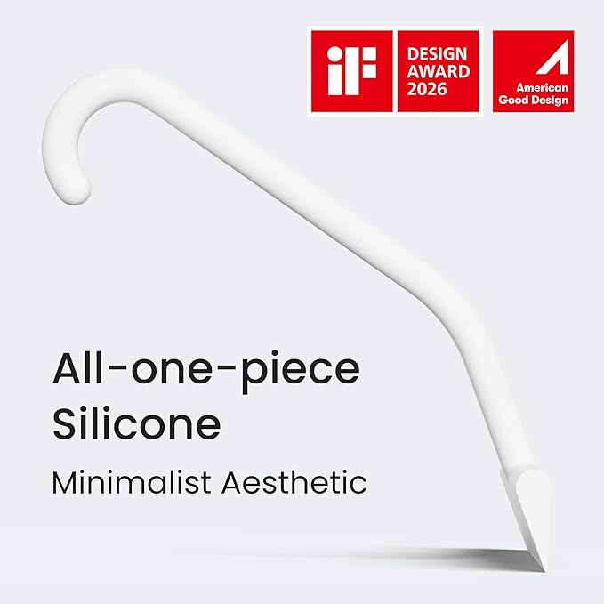 dancemoon JustHang Shower Squeegee for Glass Doors, All-in-One Award-Winning Silicone Squeegee with Built-in Hook for Bathroom, Window, Mirror, Tile Wall, Car, Streak-Free Cleaner Tool, 10-Inch White