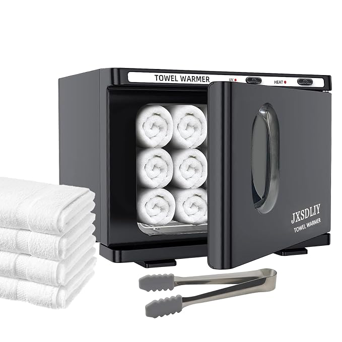 Personal 8L Small Hot Towel Warmer for Salon Beauty Bathroom Hot Towel Cabinet 2-in-1 Home Spa Towel Warmer for Facials, Upgrade Fast Heating Towel Heater Towel Steamer (8L, Black)