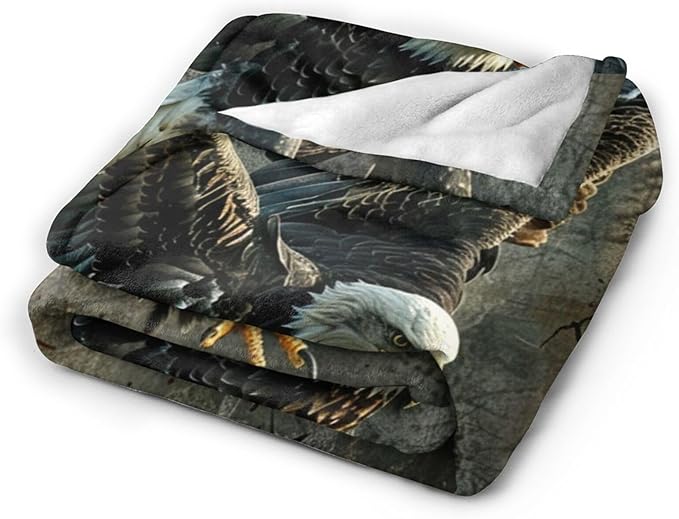 Tijuboni American Eagle Throw Blanket Eagle Gifts for Women Men Girls Boys Kids Adults Soft Flannel Fleece Blanket for Couch Sofa Bed Home Decor 60"x80"