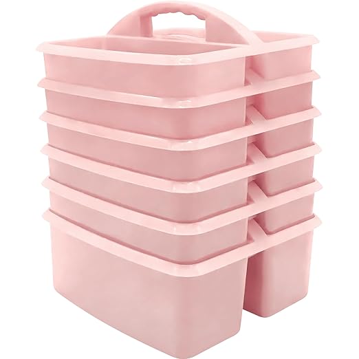 Teacher Created Resources Storage Caddy, Light Pink, Pack of 6