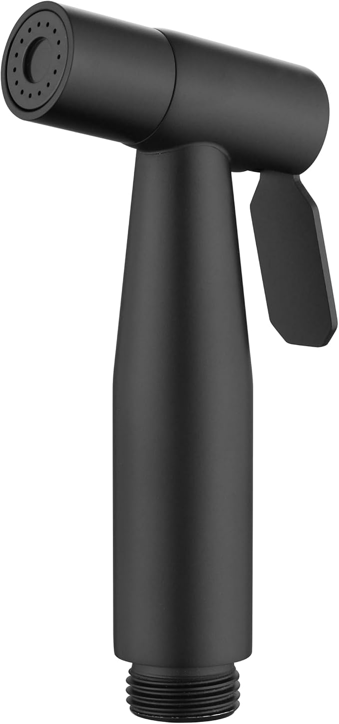 Matte Black Bidet Sprayer Head Only, Stainless Steel Handheld Toilet Sprayer Replacement with G1/2 Connector, Adjustable Pressure for Cloth Diaper, Pet Shower, Bathroom Cleaning