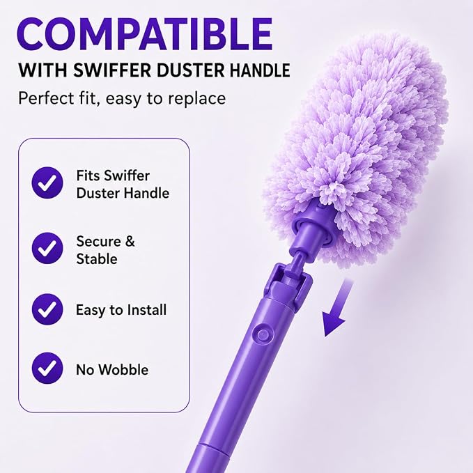 30 Count 360°Heavy Duty Duster Refills(for Swiffer), Multisurface Duster Refills Only, Unscented Disposable for Cleaning with 4X Microfibers for Electronics, Furniture, Blinds, Ceiling Fans