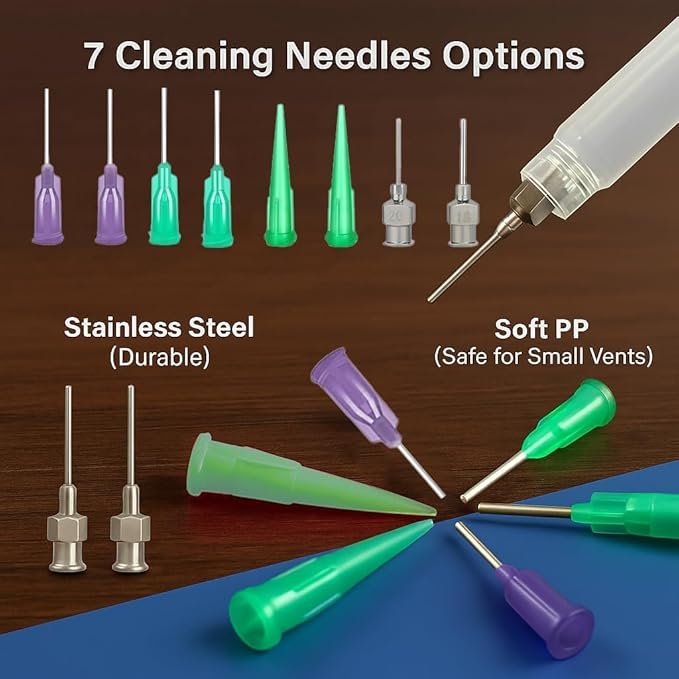 Hearing Aid Cleaning Vacuum Kit – with 8 Tips, Digital Display – Compatible with Hearing Aids, Earbuds & in-Ear Monitors