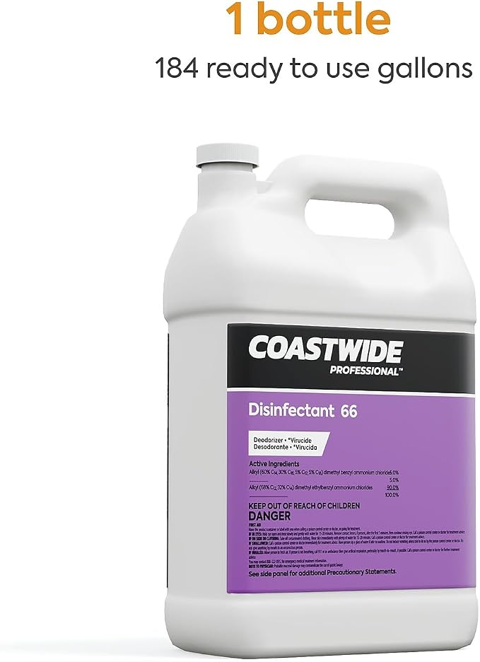 COASTWIDE Professional 66 Disinfectant and Sanitizer, 1 Gallon, 4/Carton