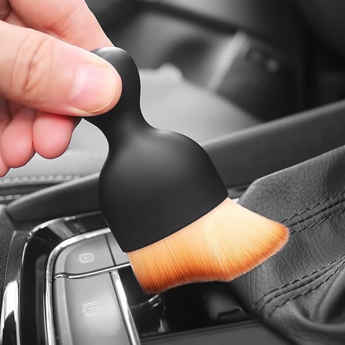 URBAN CAR BE:Trend Interior Cleaning Brush Set of 4, Soft Bristle Auto Detailing Brushes, Non Scratch Dashboard Vent Dust Brush Kit for Multi Car Use & Home Cleaning