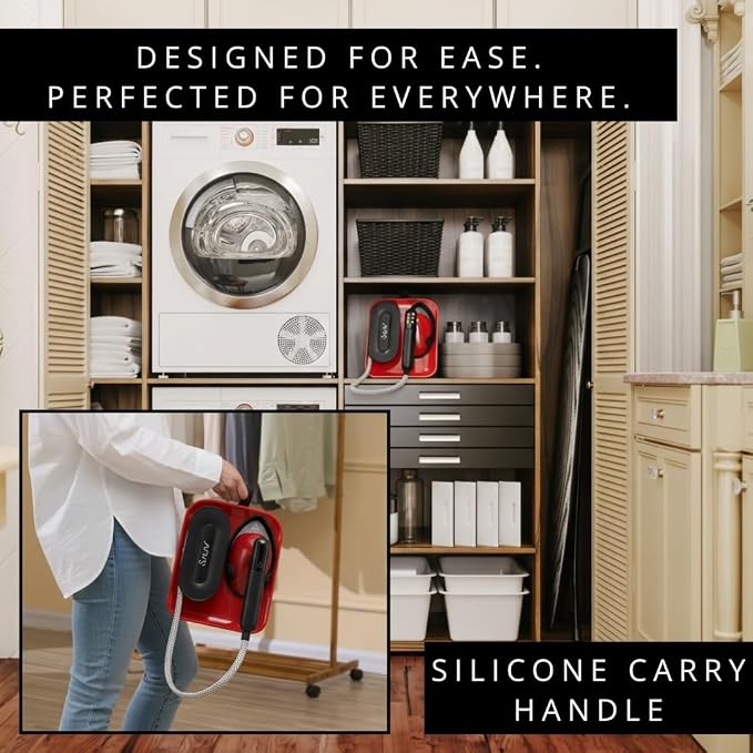 Smart Steam – 2-in-1 Handheld Garment Steamer & Iron with 6ft Steam Hose, 7 Steam Levels, Digital Display, 1.1L Tank, Steam Burst, Auto-Off Safety, For Home & Upholstery