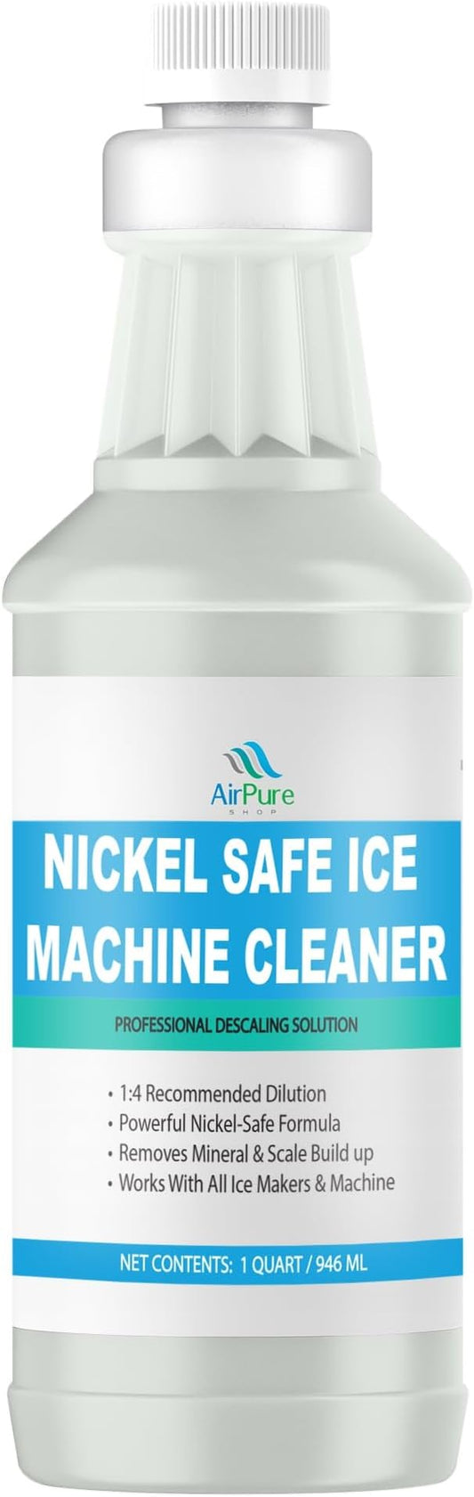 Nickel-Safe Ice Machine Cleaner & Descaler (1 Quart / 946 ml), Professional Descaling Solution for Commercial and Residential Ice Makers, Removes Scale & Mineral Build-Up, Compatible with Major Brands