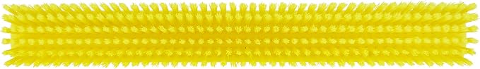 Vikan 31956 24" Heavy-Duty Push Broom, Soft/Stiff, Yellow