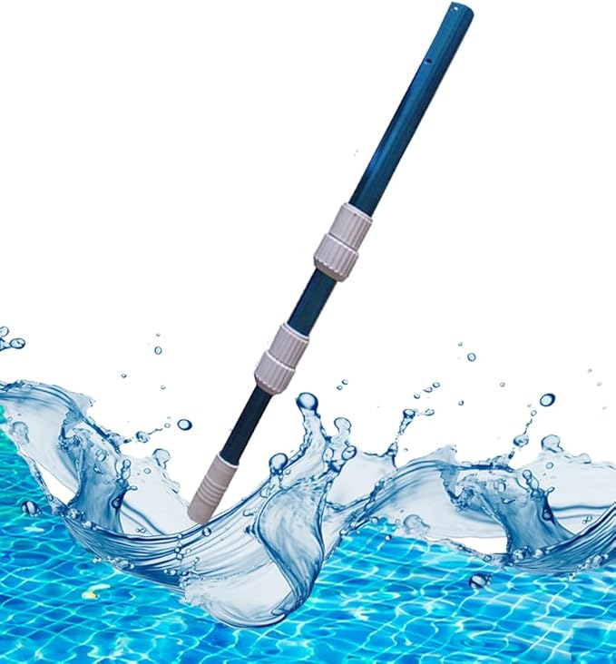 FibroPool Above Ground Pool Maintenance Kit – Telescoping Pole, Leaf Skimmer Net, Vacuum Head, Pool Brush, Floating Chlorinator & Test Strips – Easy Clean Kit for Inflatable & Soft-Sided Pools