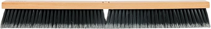 Restaurantware-BROOM HEAD ONLY: Clean Tek Professional 30-Inch Broom Head, 1 Heavy-Duty Push Cleaning Tool - Handle And Brace Sold Separately, Medium Plastic Bristles, Wooden, Commercial Use