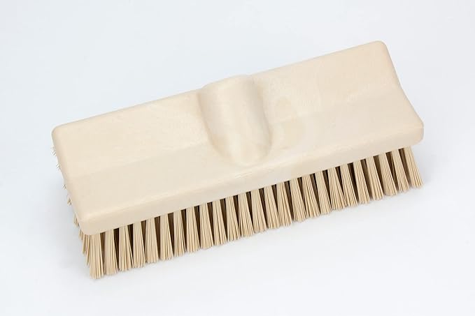 SPARTA 40423EC25 Plastic Floor Scrub Brush, Wall Brush, Equipment Brush With Nonabsorbent Bristles For Industrial Kitchens, Hospitals, Commercial Cleaning, 4 Inches, Tan
