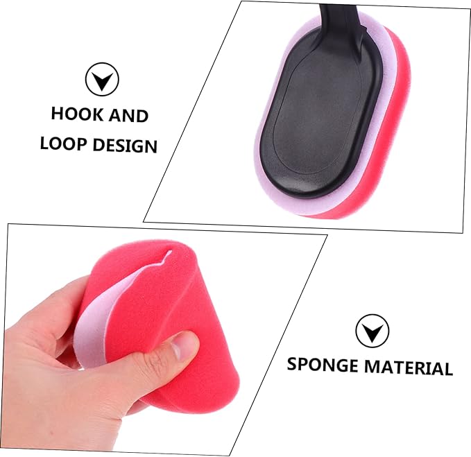 MAGICLULU 10pcs Tire Waxing Brush Kit Replaceable Car Cleaning Applicator Handle for Waxing Polishing and Interior Detailing