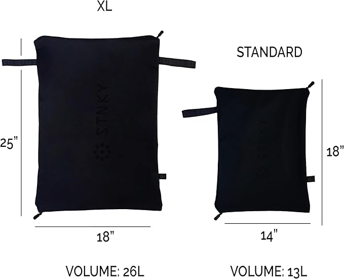 STNKY Bag Pro - Laundry Bags With Zips, Handles and Internal Mesh Bag for Travel, Yoga, Healthcare, Gym Kit, Laundry (Standard, Black)