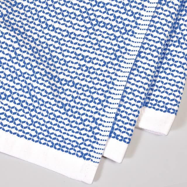 Realm 17" x 27" 100% Cotton Kitchen Towel (4 Pack) | Dobby Textured Nautical Blue | Soft, Plush & Absorbent with Solid White Backing