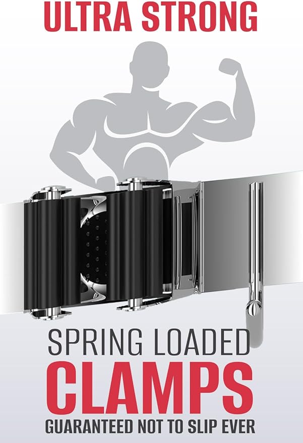 The Good Stuff Heavy Duty Mop and Broom Holder Wall Mount – Stainless Steel 5-Rack Organizer with 4 Hooks – Space Saving, Rust-Resistant Utility Rack for Garage, Kitchen, Laundry or Garden Tools