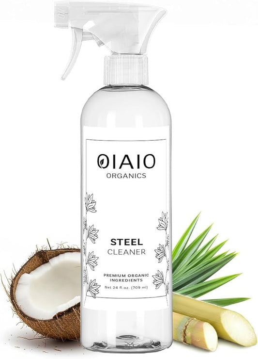 Non-Toxic Stainless Steel Cleaner - Natural Organic Ingredients that Truly Perform - 24oz - Light Coconut Scent