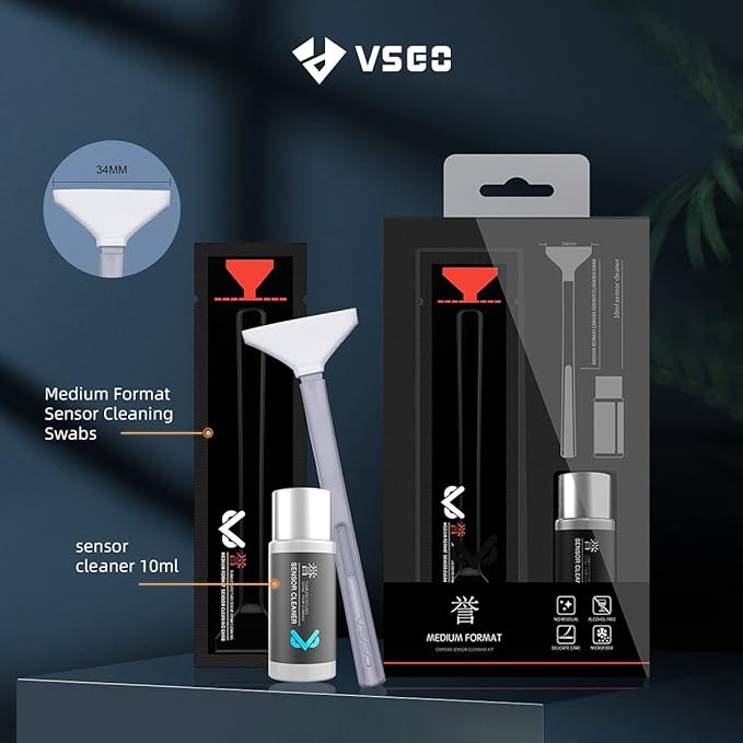VSGO Electronic Air Blower V-P01E Professional Lens Cleaning Pen Lens Brush and VS-S04E Camera Sensor Cleaning Kit