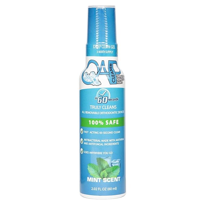 Orthodontic Cleaner by OAP Cleaner | Retainer Cleaner, Denture Cleaner, and Mouth Guard Cleaner | 60 Second Gel Cleanser | Paraben, Sulfate and Triclosan Free | 60 mL Bottle