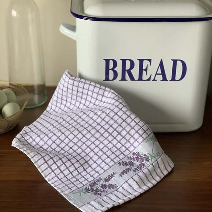 Samuel Lamont Poli Dri Tea Towels - Set of 3 100% Cotton 27.5 x 19 Inch (Lavender Sprig)