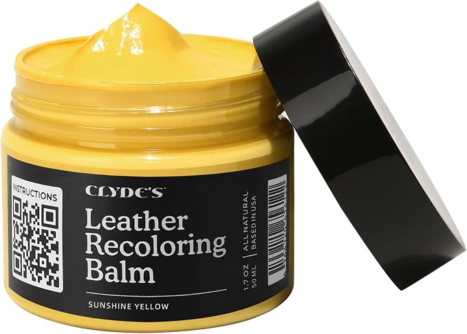 Clyde's™ Leather Company Leather Recoloring Balm – Color Restore & Scratch Repair Kit for Faded Leather Furniture, Car Seats, Sofa & Vinyl | 23 Colors | Non-Toxic Dye