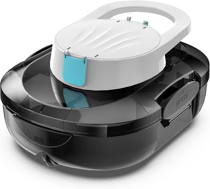Automatic Robotic Pool Cleaner for Above Ground Pools, S1 Pro Cordless Pool Vacuum with Dual Motors, 120-Min Runtime, Large Debris Basket, Fast Charging and Auto Parking，Obsidian White