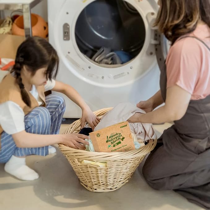 Poesie Laundry Detergent Sheet 960 Sheets Set Washing Sheets for Travel Laundry Soap Sheets Plastic-Free Biodegradable Hypoallergenic Liquid Less Dorm Home