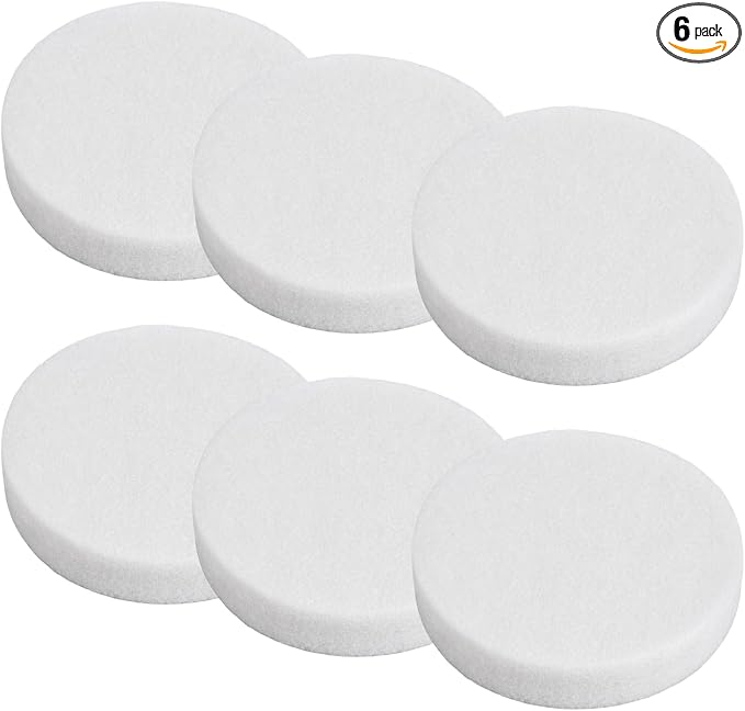 Fine Filter Water Polishing Pads Compatible with Fluval FX4 FX5 FX6, Aquarium Filter Media Replacement, High Density, Snug Fit No Bypass, 6 Pack