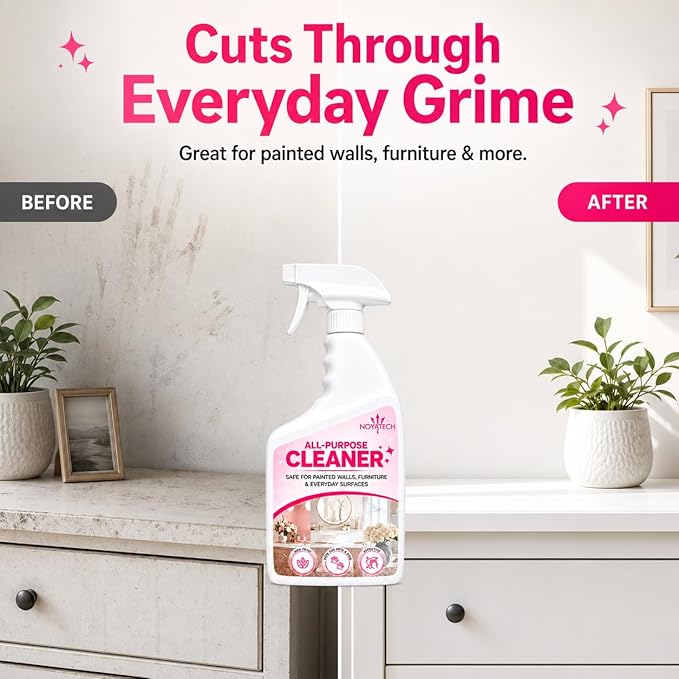 NOYATECH All Purpose Cleaning Spray – Non-Toxic, Pet & Kid Safe, Multi-Surface Cleaner for Walls, Furniture, Counters, Bedrooms & Everyday Surfaces. Safe cleaner for Painted or Finished Surfaces.